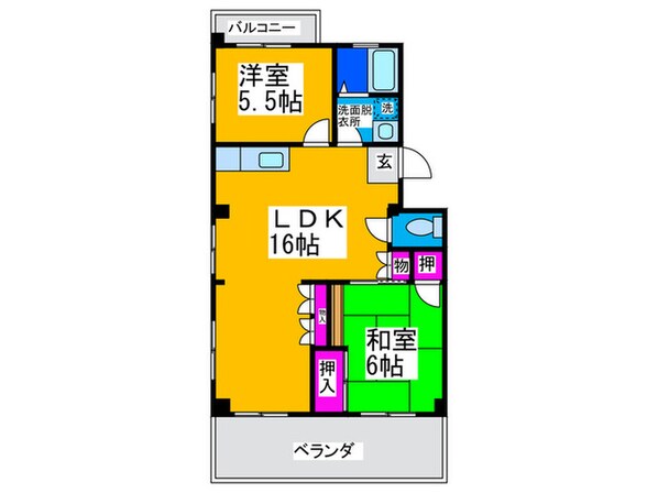 コーポナカオカ　Ａ棟の物件間取画像